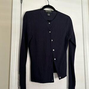RALPH LAUREN Sweater Womens Medium Navy Blue Slim fit Cashmere Blend Cardigan